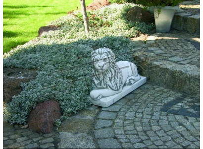 Statue de lion allongé, figurine de jardin, décoration de patio, sculpture